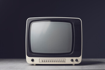 Vintage analog TV on blue background