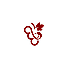 Grape logo design template. Wine, vineyard, elegant, modern vector illustration