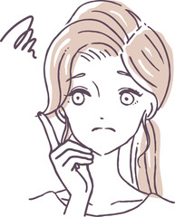 悩む女性のイラスト素材