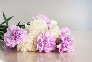Bouquet of pastel color carnation flowers