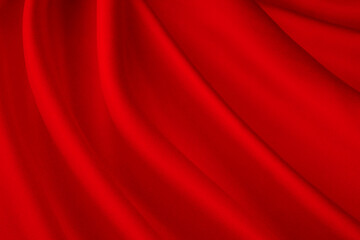 シルクのドレープ　深紅