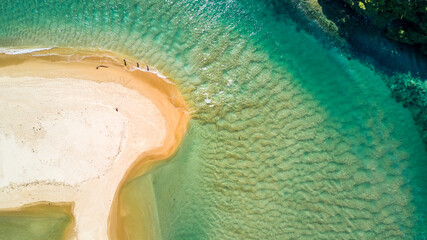 Aerial view on a little harbour. Coromandel, New Zealand.