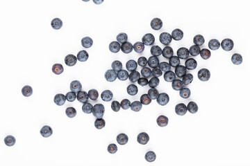 Tasty blueberries isolated on white background.