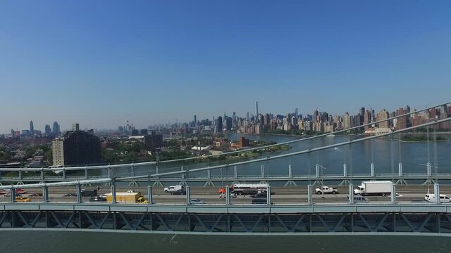 Aerial Pan Triborough Bridge 