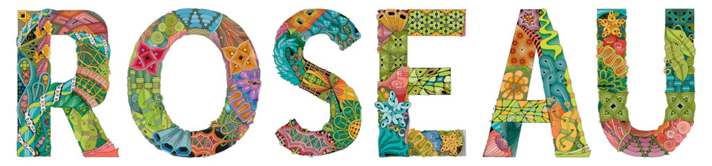 Roseau is the capital and largest city of Dominica. Vector decorative zentangle object for decoration