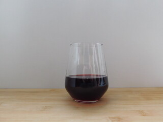 Red Wine In A Wine Glass. The Top View