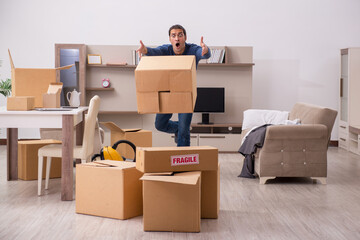 Fototapeta premium Young man moving to new flat
