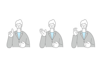 女性／Businessman／笑顔＆ジェスチャー／スーツ姿の女性ビジネスマン