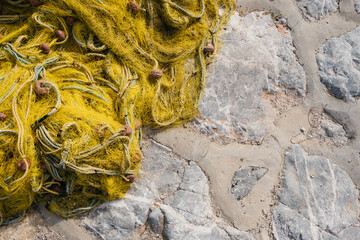 yellow fishing nets