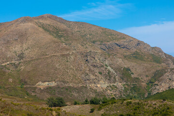 Natural landscape and hiking area of ​​the famous GR20 route from the Plateau of Coscione, Corsica, France