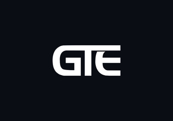 GTE Modern Letter Logo Design Vector.