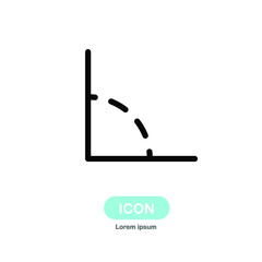 Angle icon vector isolated on white background.