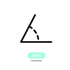 Angle icon vector isolated on white background.
