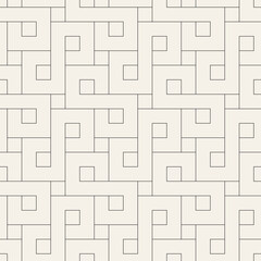 Vector seamless pattern. Modern line stylish texture. Repeating geometric tiles. Thin linear rectangular grid. Square elements form simple contrast print.