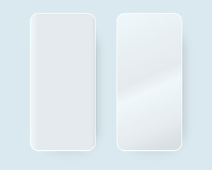 Two trendy mobile phone template with blank screen for design app.
