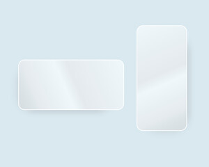 Two trendy mobile phone template with blank screen for design app.