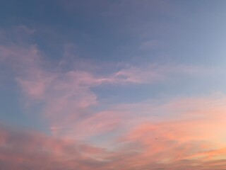 Pinky clouds on the sky