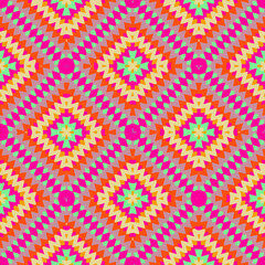  Geometric vector pattern with triangular elements. Seamless abstract ornament for wallpapers and backgrounds. 