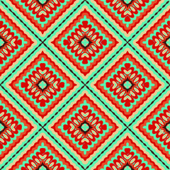  Geometric vector pattern with triangular elements. Seamless abstract ornament for wallpapers and backgrounds. 