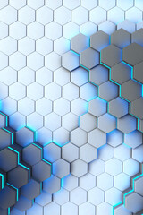 3S abstract technological hexagonal background. Illustration of abstract texture with squares. Vertical pattern design for banner, poster, flyer, cover, brochure.