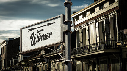 Obraz premium Street Sign to Winner