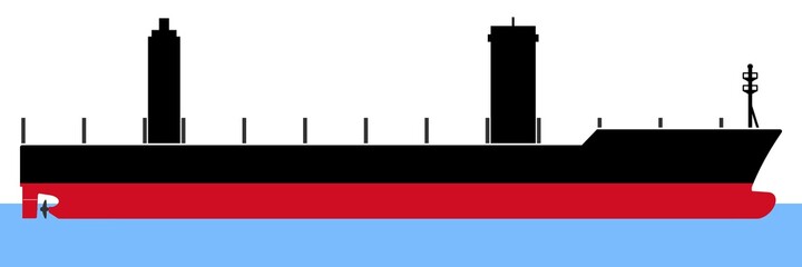 ngi1180 NewGraphicIcon ngi - english - ship hull with propeller and rudder . unloaded / discharged cargo container ship with waterline icon . empty cargo container ship . silhouette - xxl g10420 © fotohansel