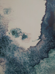drawing with blue and white paint, texture closeup