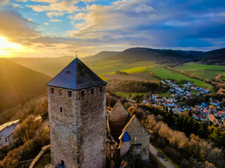 Lichtenberg Castle in the sunset