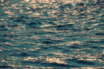 Light-reflecting on the golden orange water in the evening And the blue water on the river Gives you a refreshing feeling in summer.