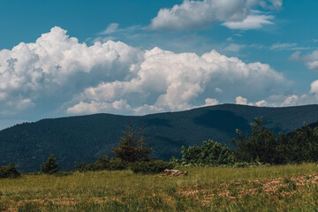 Carpathian mountains, summer, clouds, rain