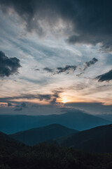 Carpathian mountains, summer, clouds, rain