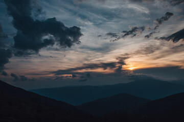 Carpathian mountains, summer, clouds, rain