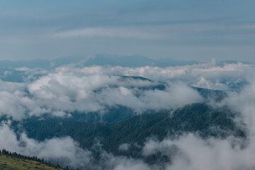 Carpathian mountains, summer, clouds, rain