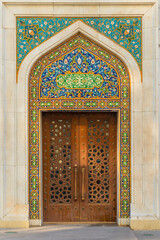 Traditional Oriental Tiles in the moscue and door, handmade art