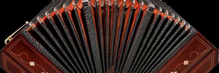 Bandoneon, argentine tango instrument, isolated with path