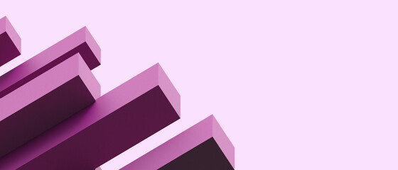 Abstract Architecture Modern futuristic on Purple background and Origami Paper Art concept. design for banner, copy space, digital, banner -3d Rendering
