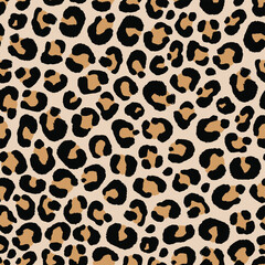 seamless pattern of leopard skin in hand drawing style illustration