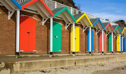 Colourful beach huts, Swanage