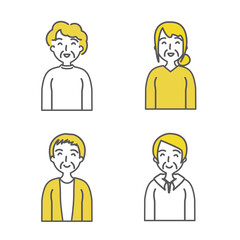 笑顔の女性　ベクター