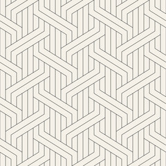 Seamless pattern with geometric waves. Endless stylish texture. Ripple monochrome background. Linear weaved grid. Thin interlaced swatch.