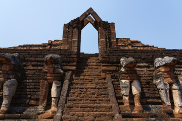 Stairway to the Wat Chang Rob temple at Kamphaeng Phet Historical Park