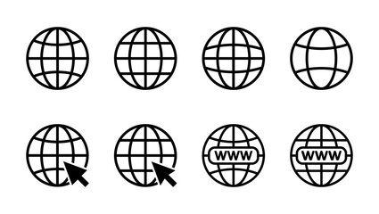 Web icon set. go to web icon. web click icon