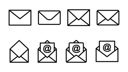 Mail icon set. email icon vector. E-mail icon. Envelope illustration