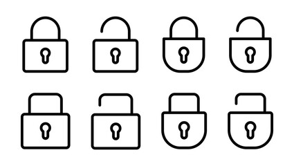 Lock icon set. Padlock icon vector. Encryption icon. Security symbol