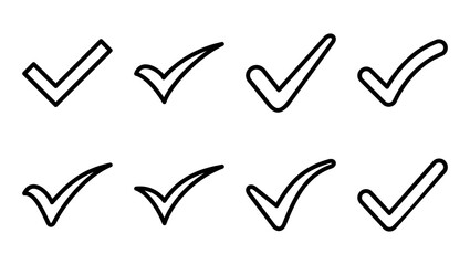 Check mark icon set. Check mark sign. Tick mark symbol vector