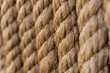 Texture and pattern of old brown rope