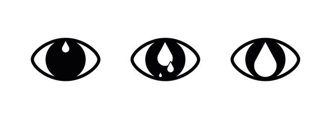 Modern watery eye and drop icon. Creative eye icon in modern line style for your web mobile app logo design. Pictogram isolated on a white background. Editable linear set, pixel perfect vector graphic