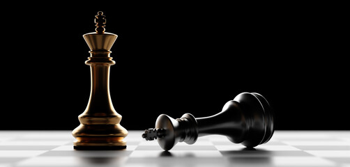 Chess game win and lose - obrazy, fototapety, plakaty