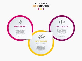 Vector Infographic design business template with icons and 3 options or steps. Can be used for process diagram, presentations, workflow layout, banner, flow chart, info graph