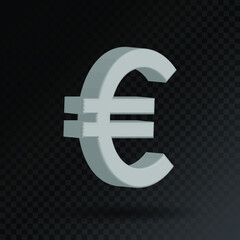 Fototapeta premium Currency symbol: Euro. 3D currency icon vector. Eps10 vector illustration.